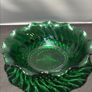Beautiful vintage green candy dish